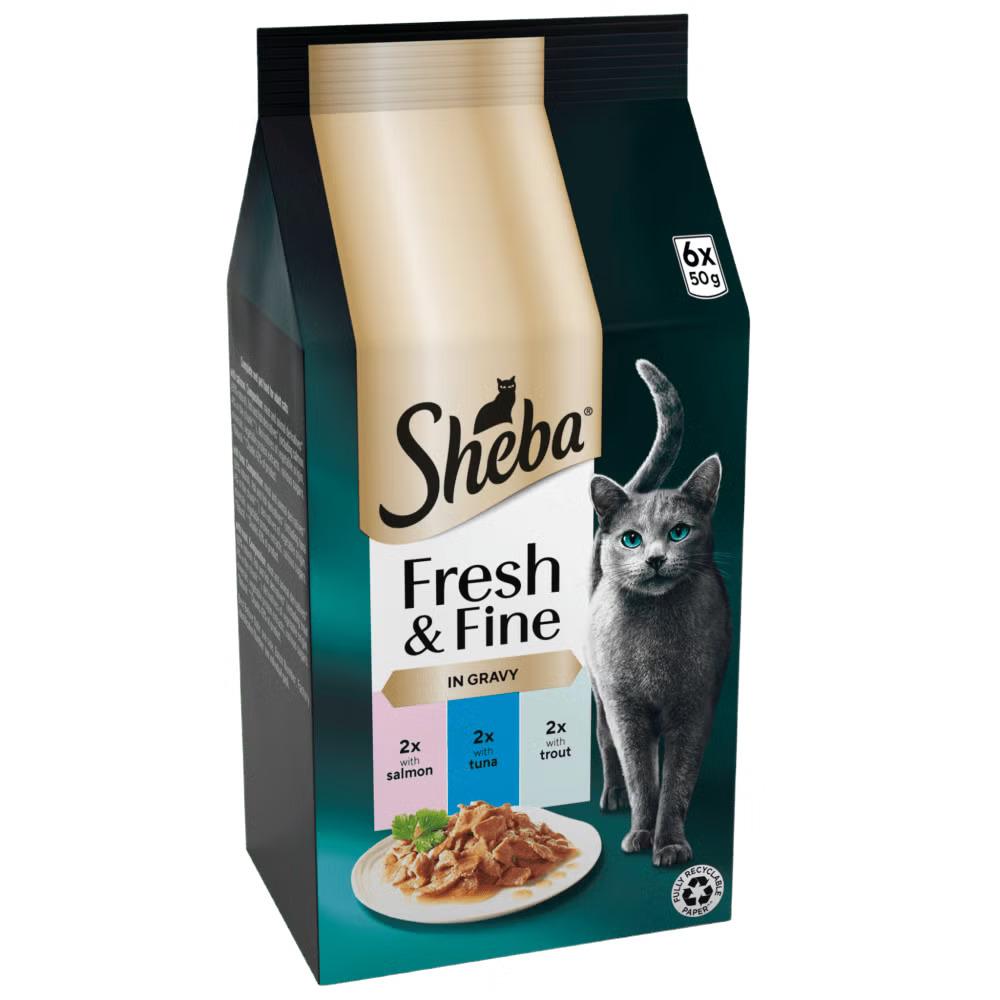 Sheba Wet Cat Food Pouches – Jelly & Gravy Selection