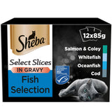 Sheba Select Slices Cat Food Pouches Fish in Gravy - 12 x 85g