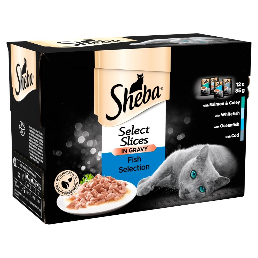 Sheba Select Slices Cat Food Pouches Fish in Gravy - 12 x 85g