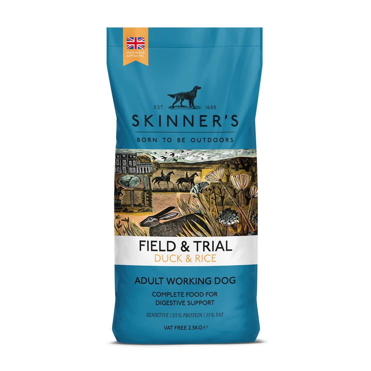 Skinners Field & Trial Duck & Rice Hypoallergenic Dry Dog Food - 2.5kg