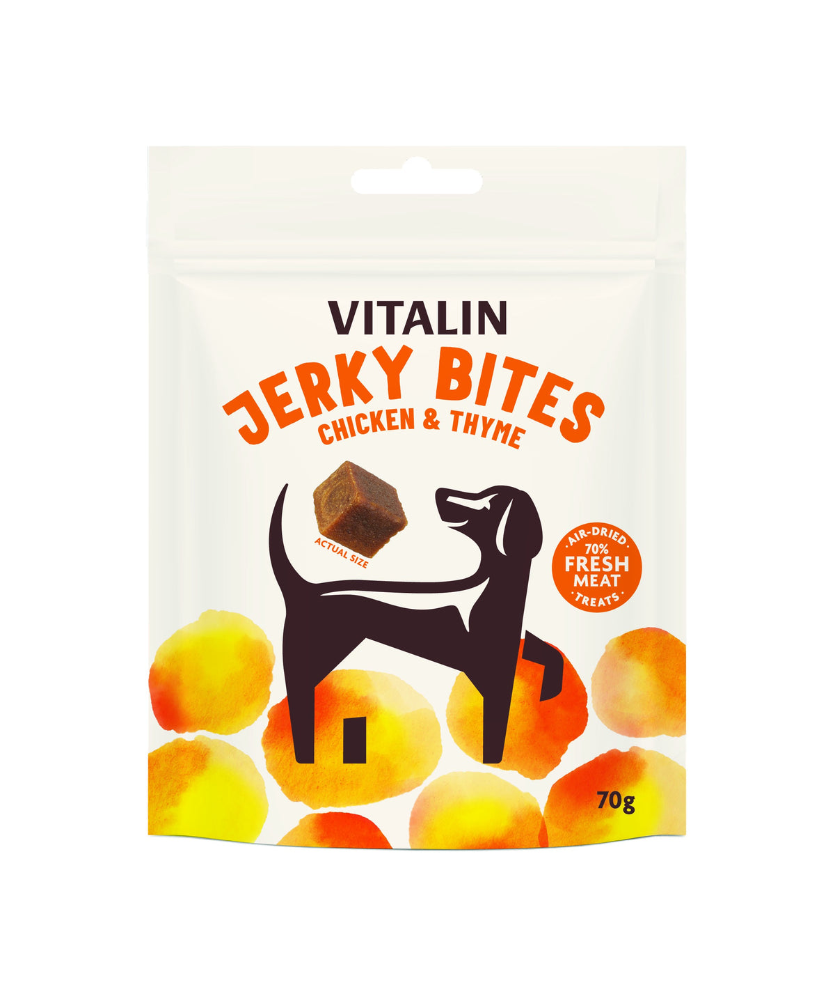 Vitalin Chicken & Thyme Jerky Bites Dog Treats - 70g
