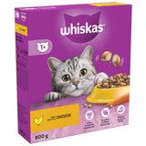 WHISKAS 1+ Adult Cat Dry Food with Chicken - 800g