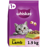 WHISKAS 1+ Adult Cat Complete Dry Food with Lamb - 1.9kg