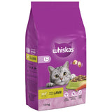 WHISKAS 1+ Adult Cat Complete Dry Food with Lamb - 1.9kg