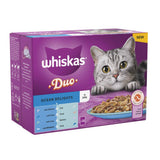 WHISKAS 1+ Duo Ocean Delights Adult Wet Cat Food in Jelly Pouches - 12 x 85g