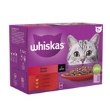 WHISKAS 1+ Meaty Meals Adult Wet Cat Food Pouches in Gravy - 12 x 85g