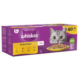 WHISKAS 1+ Poultry Feasts Adult Wet Cat Food Pouches in Jelly - 40 x 85g