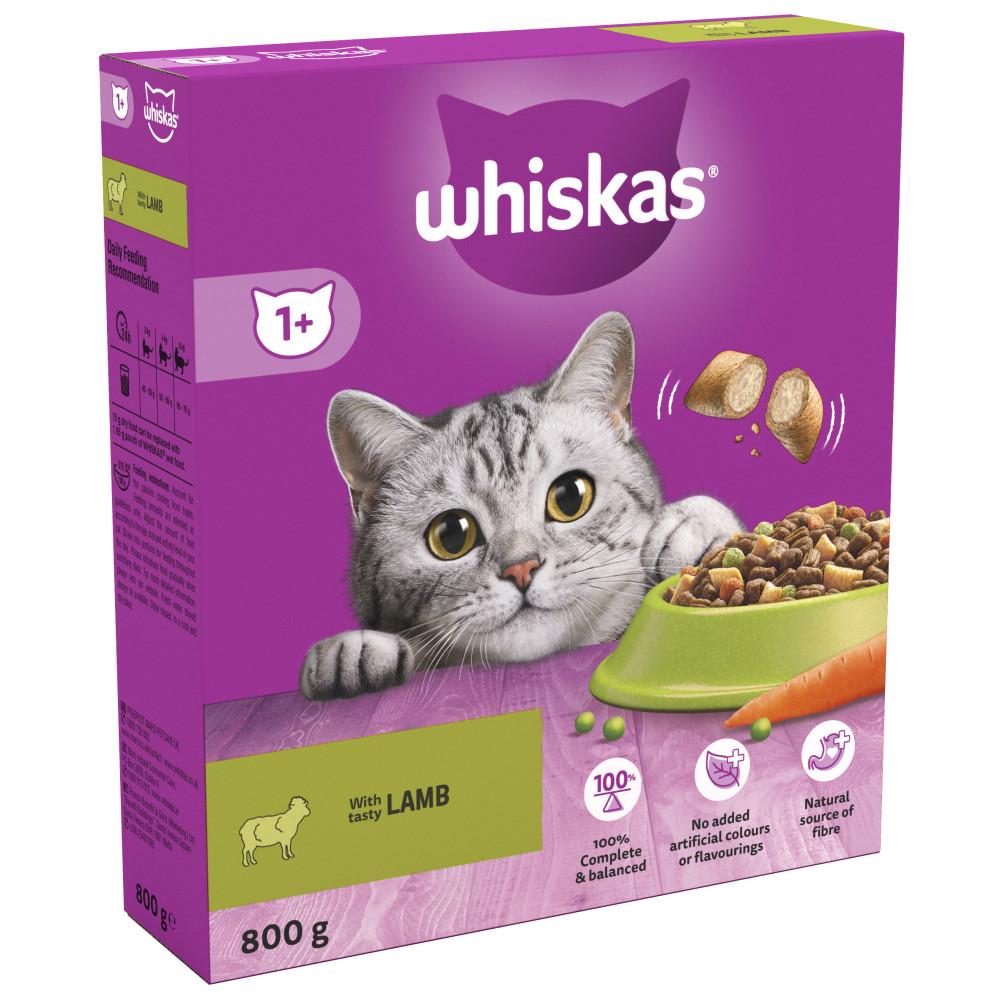 WHISKAS 1+ Adult Cat Dry Food with Lamb - 800g