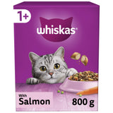 WHISKAS 1+ Adult Cat Dry Food with Salmon - 800g