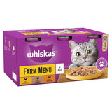 WHISKAS Farm Menu Adult Wet Cat Food in Jelly Tins - 6x400g