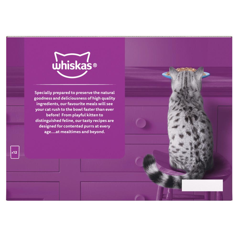 WHISKAS 11+ Fish Favourites Senior Wet Cat Food in Jelly Pouches - 12 x 85g