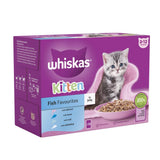 WHISKAS Kitten Fish Favourites Wet Cat Food in Jelly Pouches - 12 x 85g(