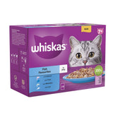 WHISKAS 7+ Fish Favourites Senior Wet Cat Food in Jelly Pouches - 12 x 85g