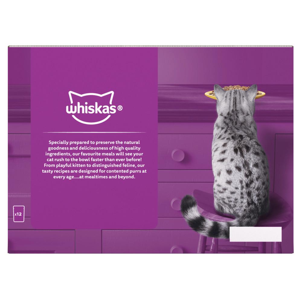 WHISKAS 7+ Poultry Feasts Senior Wet Cat Food in Gravy Pouches - 12 x 85g