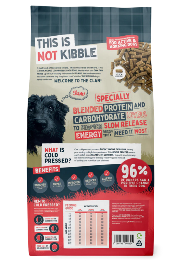 Wilsons Cold Pressed Beef Working Dry Dog Food - 15kg