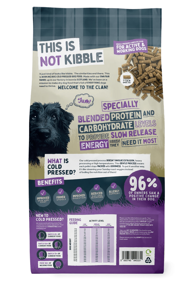 Wilsons Cold Pressed Pork Working Dry Dog Food - 15kg