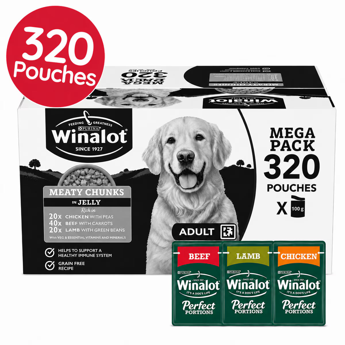 Winalot Mixed Wet Dog Food Pouches Bundle – Gravy & Jelly Variety Packs